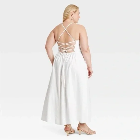 Women’s A New Day Linen Midi Sundress - Picture 2 of 5